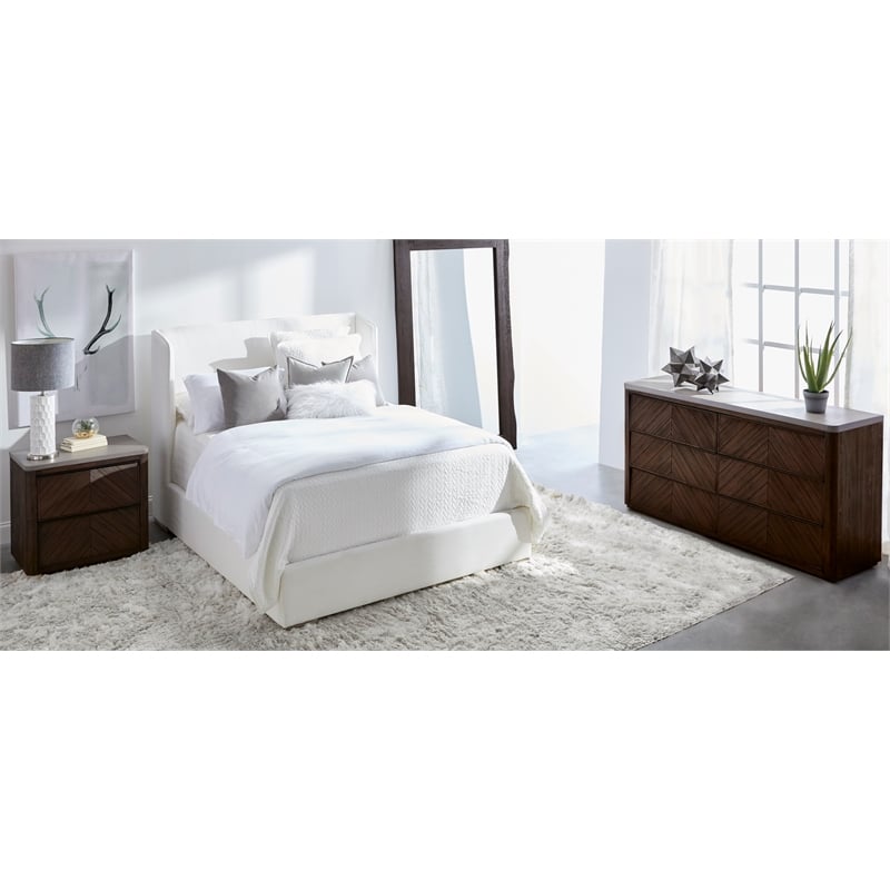 Essentials For Living Stitch & Hand Stewart Wood Queen Bed in White