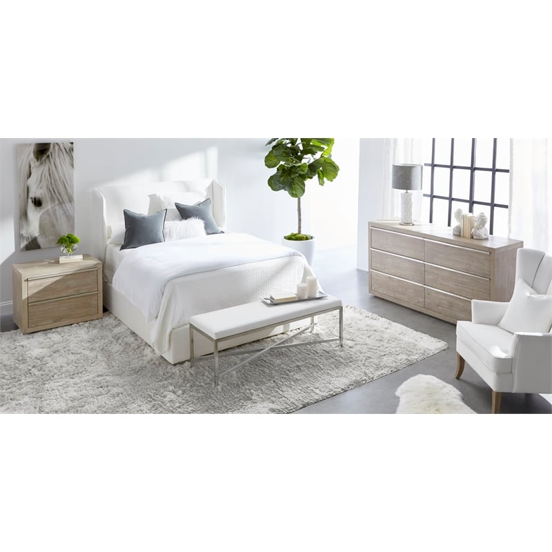 Essentials For Living Stitch & Hand Stewart Wood Cal King Bed in White