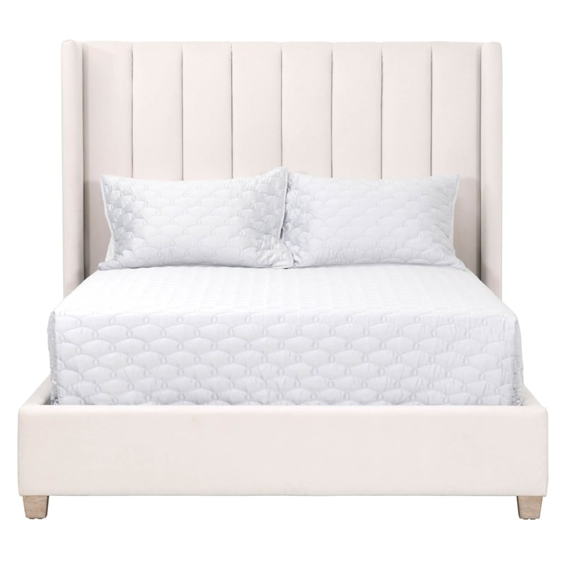 Chandler Velvet King Wingback Bed In Cream 7127 3 Crm Ng