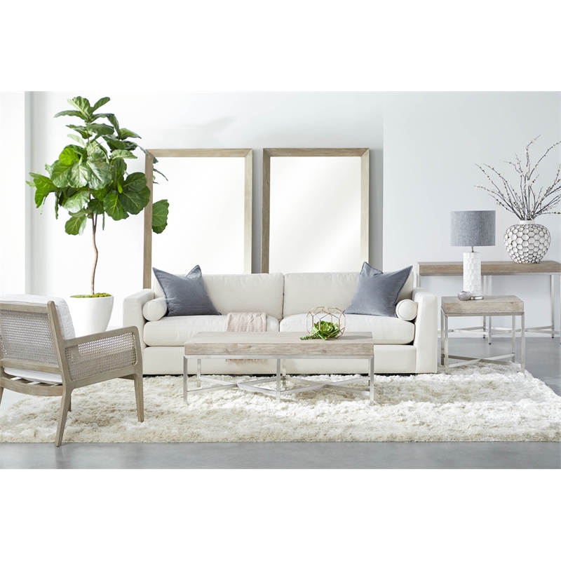 Essentials For Living Stitch & Hand Leone Wood Club Chair in Gray