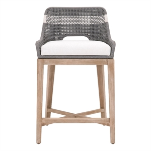 Essentials For Living Woven Tapestry 26&quot Fabric Counter Stool in Gray