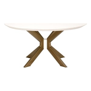 Essentials For Living District Industry 60&quot Metal Dining Table in Ivory