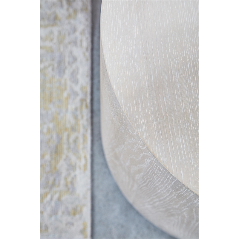 Essentials For Living District Roto Wood Large End Table in Natural Gray