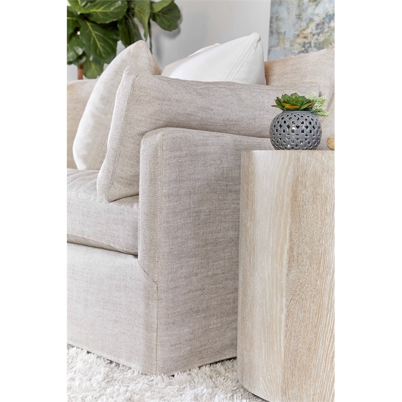 Essentials For Living District Roto Wood Large End Table in Natural Gray