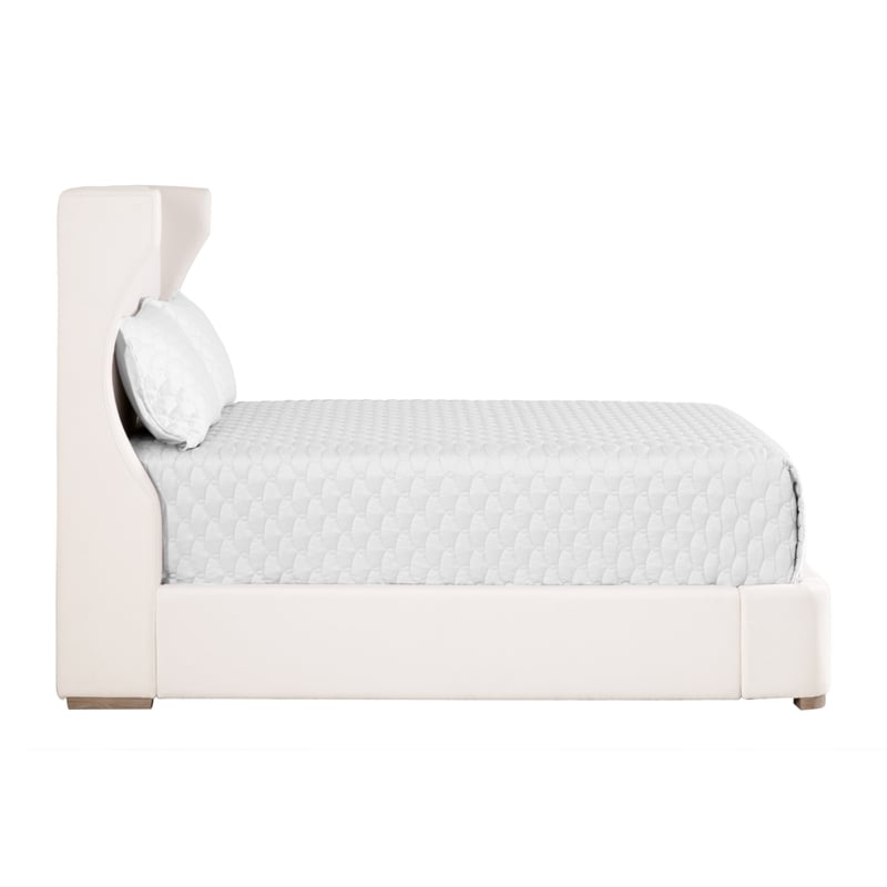 Essentials For Living Stitch & Hand Balboa Fabric King Bed in White