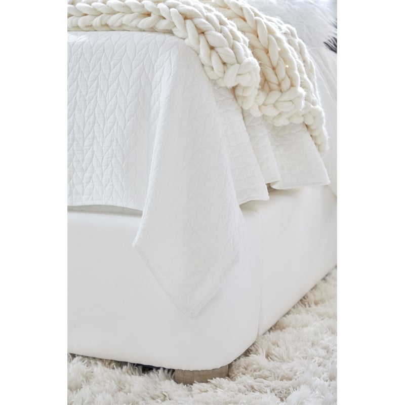 Essentials For Living Stitch & Hand Balboa Fabric King Bed in White