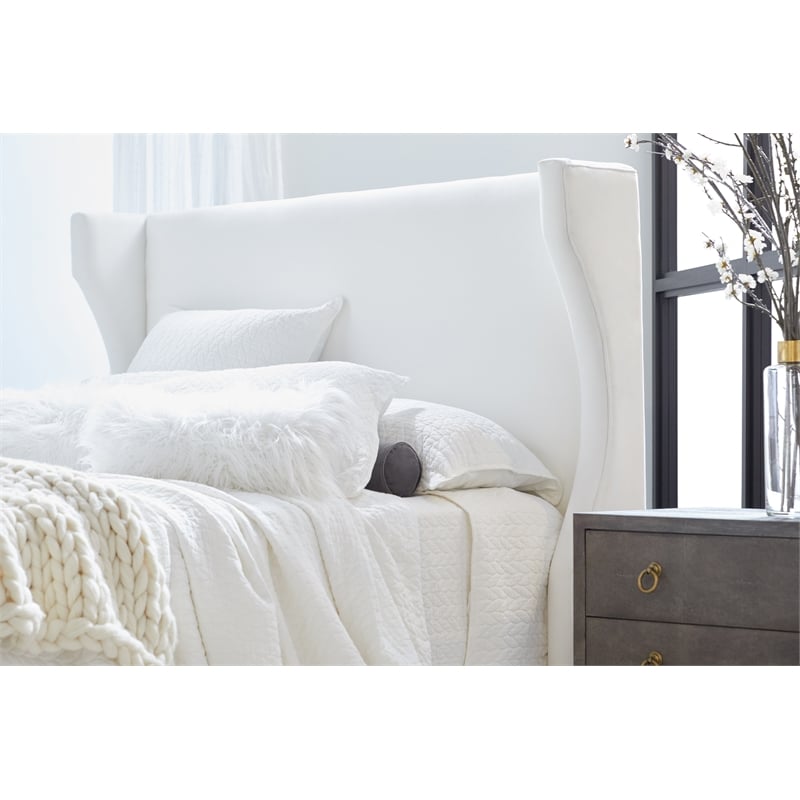 Essentials For Living Stitch & Hand Balboa Fabric King Bed in White