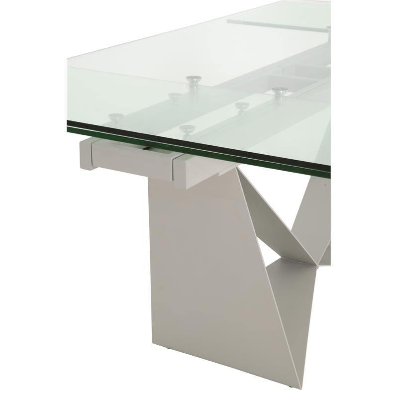 Essentials For Living Meridian Vida Metal Extension Dining Table in Gray