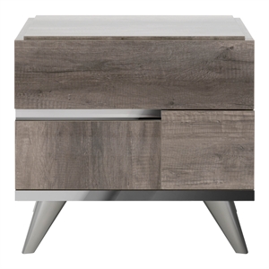star international furniture vivente collina 2-drawer wood nightstand in oak