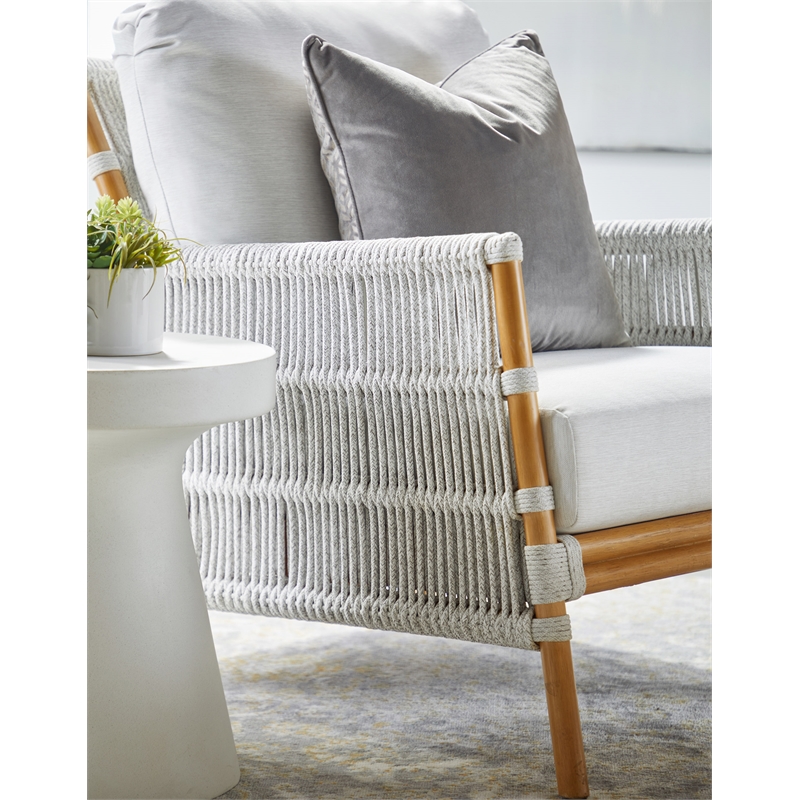 Star International Furniture District Tack Stone Accent Table in Ivory