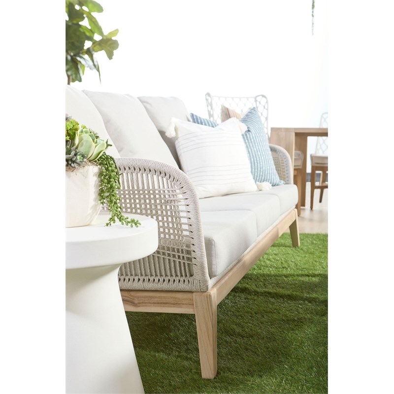 Essentials For Living District Tack Stone Accent Table in Ivory