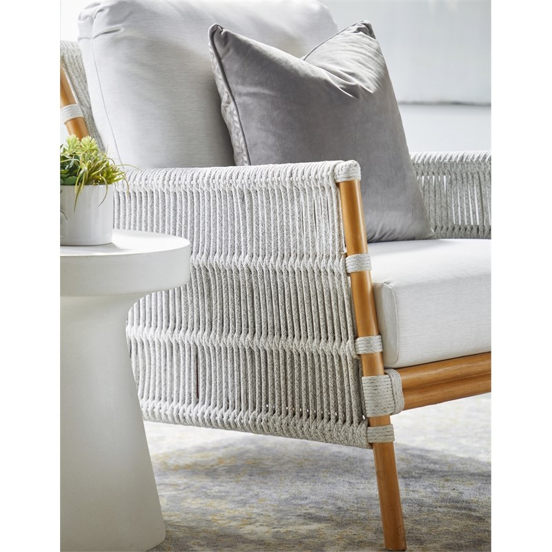 Essentials For Living District Tack Stone Accent Table in Ivory