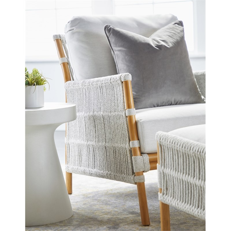 Essentials For Living District Tack Stone Accent Table in Ivory