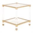 Essentials For Living Traditions Nouveau Glass End Table in Brass