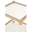 Essentials For Living Traditions Nouveau Glass End Table in Brass