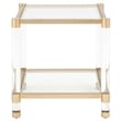 Essentials For Living Traditions Nouveau Glass End Table in Brass