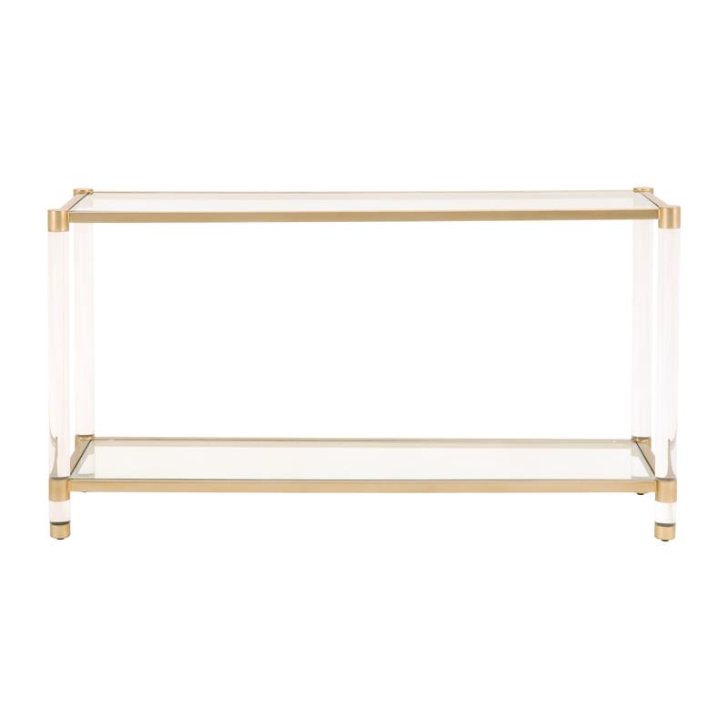Essentials For Living Traditions Nouveau Metal Console Table in Brass