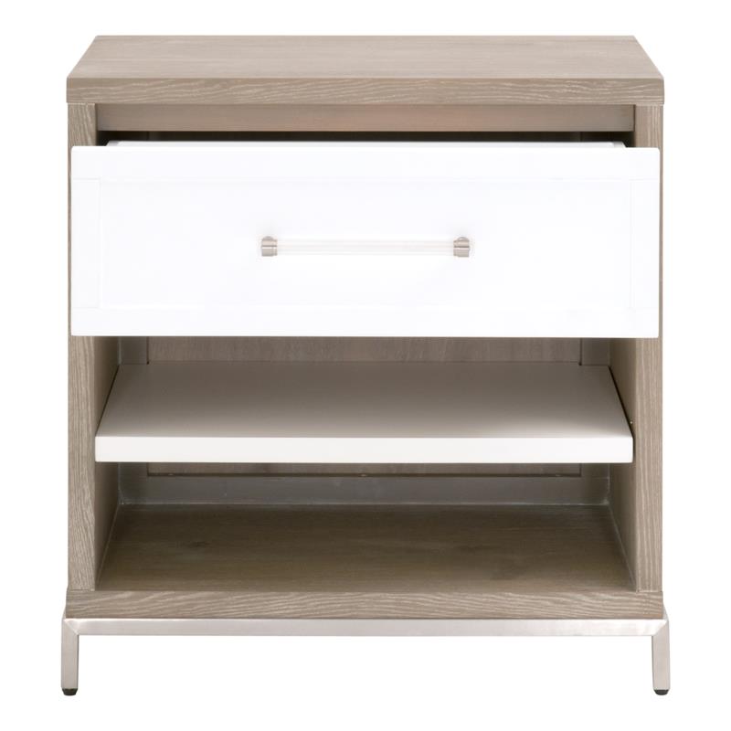 Essentials For Living Traditions Wrenn 1-Drawer Wood Nightstand in Gray