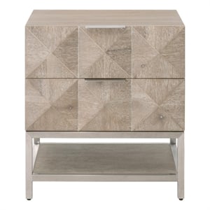 Essentials For Living Traditions Atlas 2-Drawer Wood Nightstand in Gray