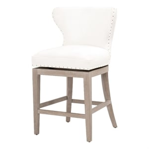 Essentials For Living Essentials 26.5&quot Fabric Counter Stool in White/Gray