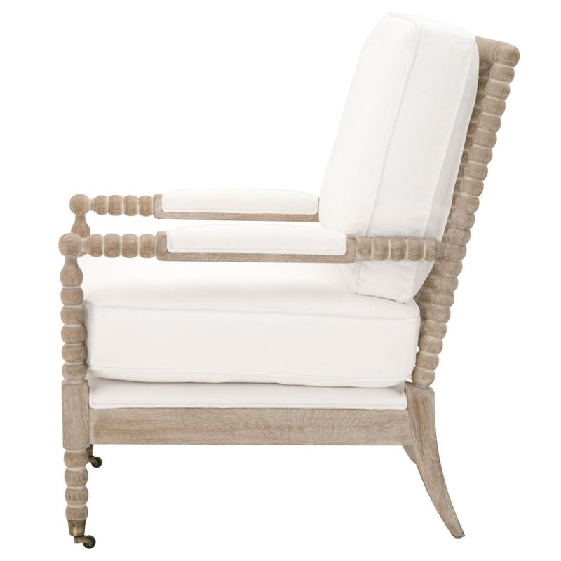 Essentials For Living Stitch & Hand Rouleau Fabric Club Chair in White