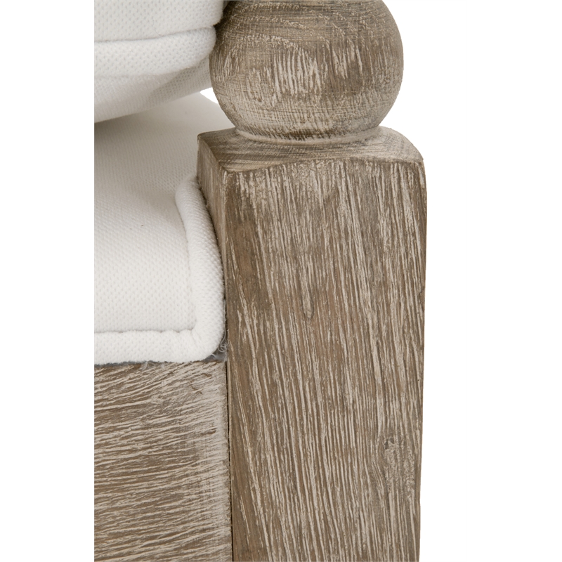 Essentials For Living Stitch & Hand Rouleau Fabric Club Chair in White
