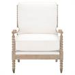 Essentials For Living Stitch & Hand Rouleau Fabric Club Chair in White