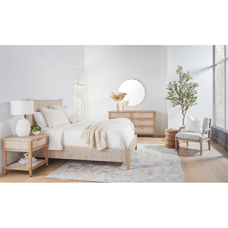 Essentials For Living Stitch & Hand Stratton Fabric Club Chair in Beige
