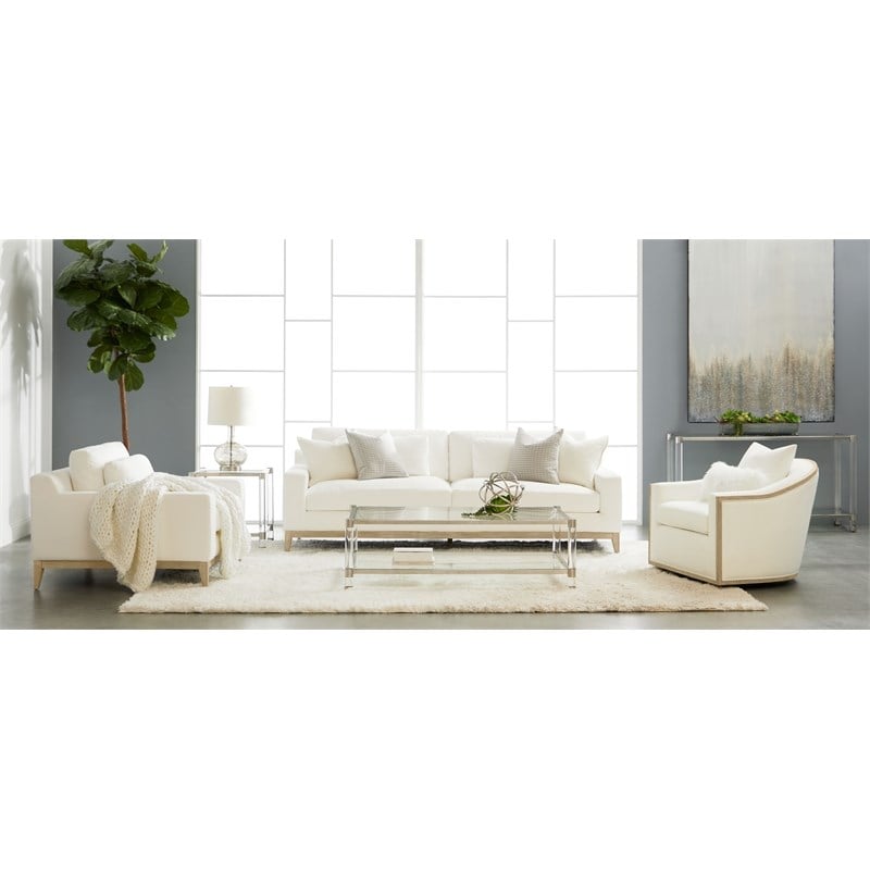 Essentials For Living Stitch & Hand Paxton Fabric Club Chair in White