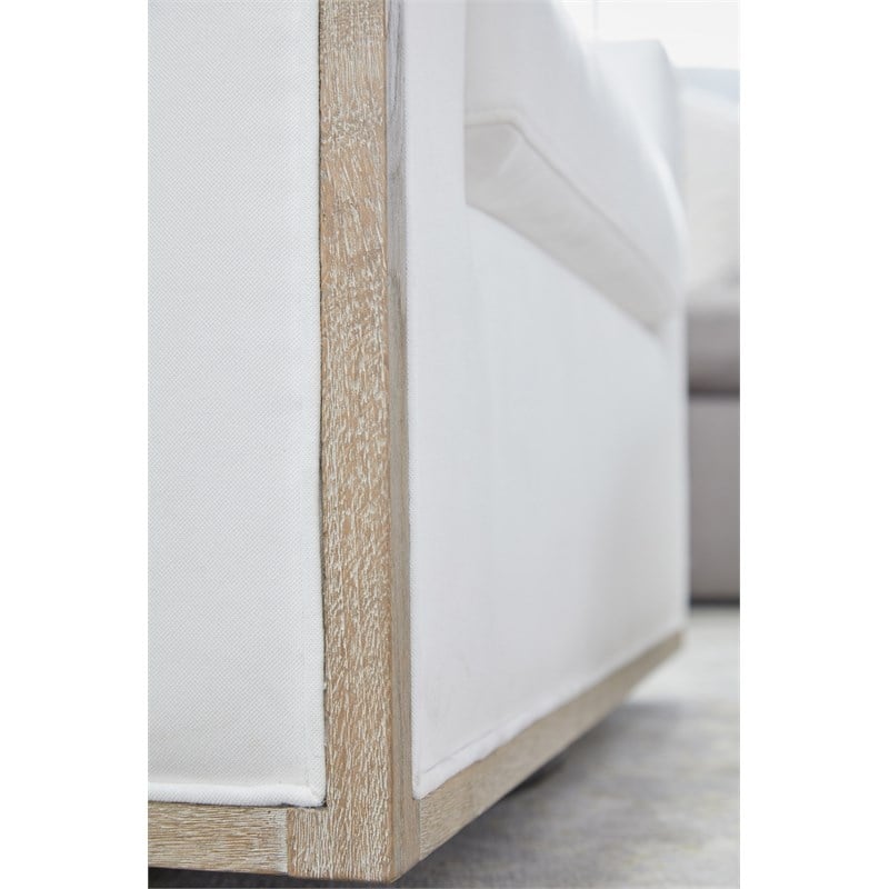 Essentials For Living Stitch & Hand Paxton Fabric Club Chair in White