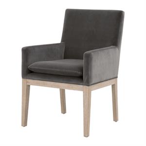 star international furniture stitch & hand drake velvet arm chair in gray