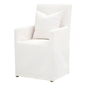 star international furniture stitch & hand shelter fabric arm chair in white
