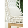 Essentials For Living Woven Lattis Fabric Outdoor Wing Chair in Off White