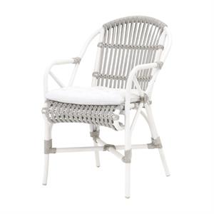 star international furniture woven aluminum outdoor arm chair - white (set of 2)