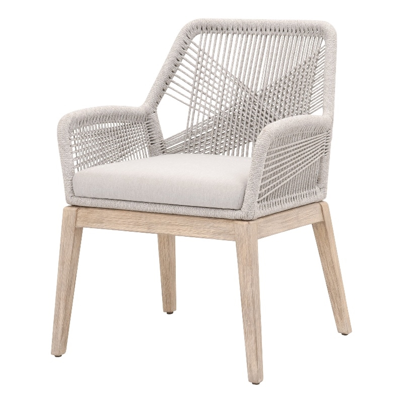 Essentials For Living Woven Loom Fabric Arm Chair - Taupe Gray (Set of 2)