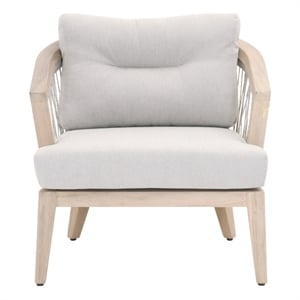 Essentials For Living Woven Web Fabric Outdoor Club Chair in Taupe Gray