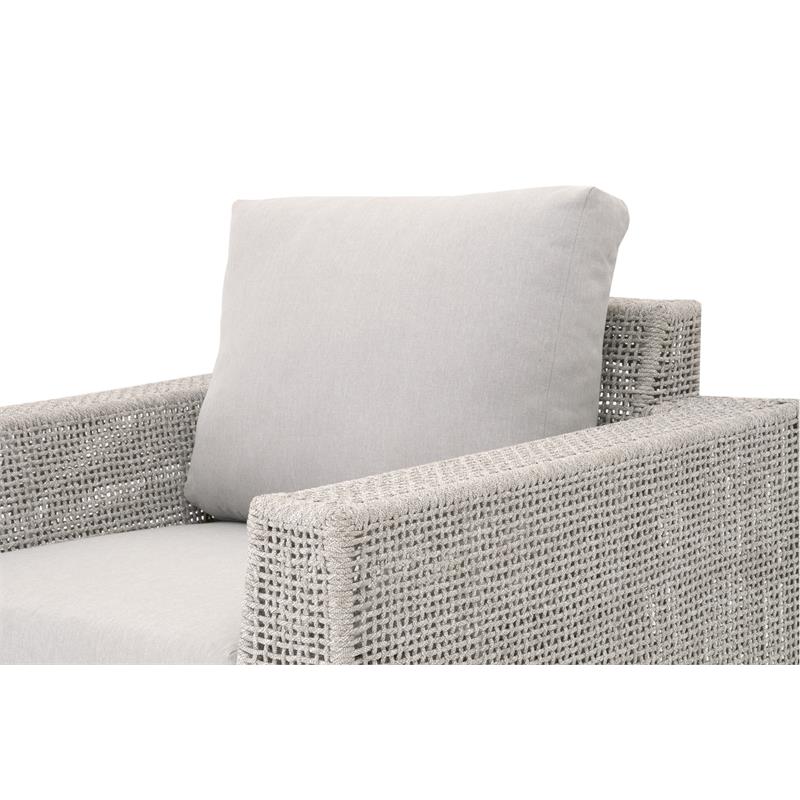 Essentials For Living Woven Tropez Fabric Outdoor Sofa Chair in Gray