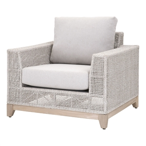 Essentials For Living Woven Tropez Fabric Outdoor Sofa Chair in Gray