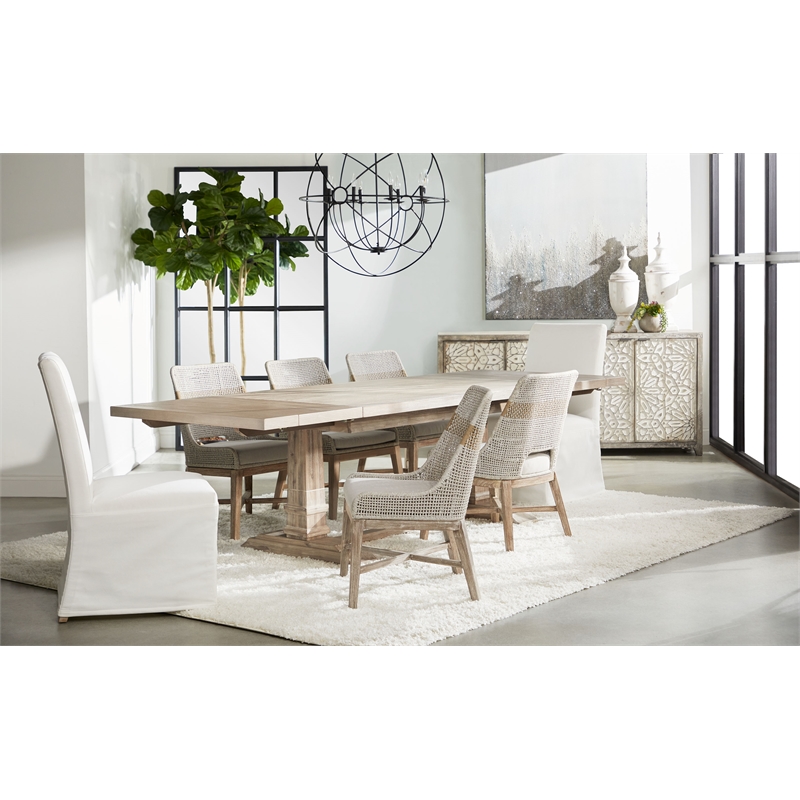 Essentials For Living Stitch & Hand Fabric Dining Chair in White/Set of 2