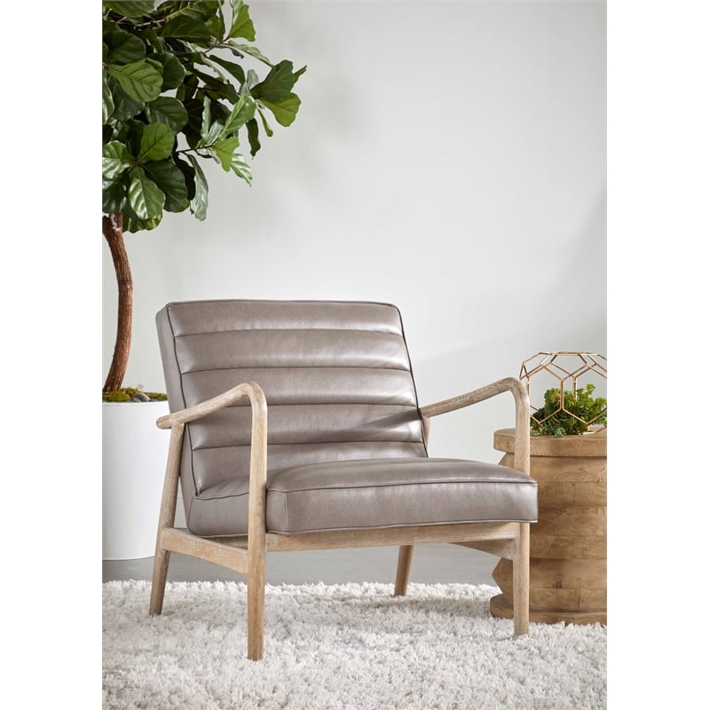Essentials For Living Bella Antique Pier Wood Accent Table in Smoke Gray