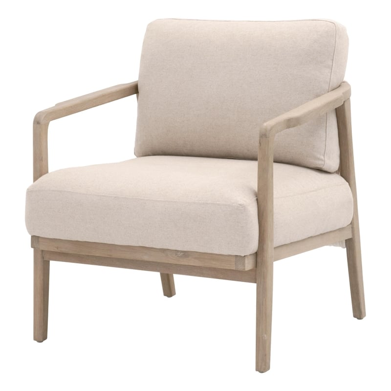 Essentials For Living Bella Antique Harbor Fabric Club Chair in Beige