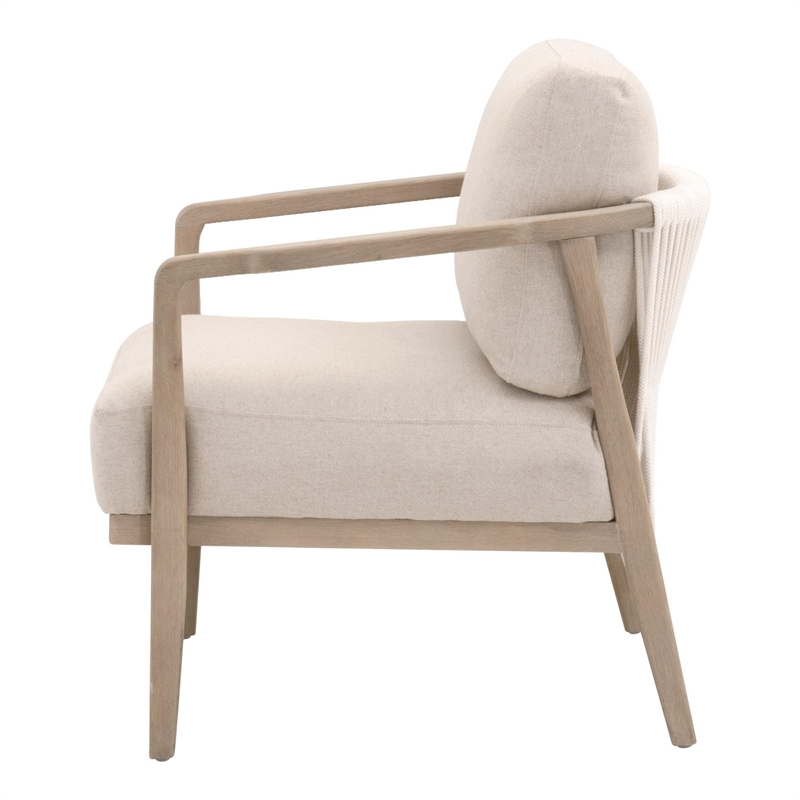 Essentials For Living Bella Antique Harbor Fabric Club Chair in Beige