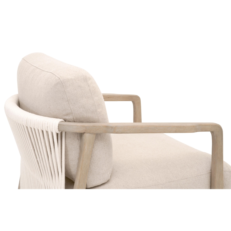 Essentials For Living Bella Antique Harbor Fabric Club Chair in Beige