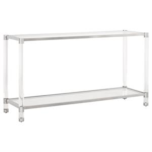 star international furniture traditions stainless steel console table in silver