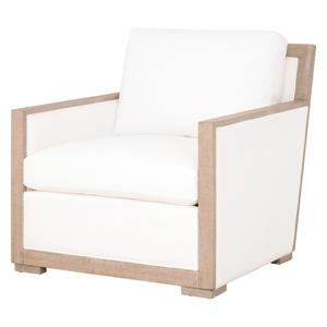 star international furniture stitch & hand fabric wood trim sofa chair in white