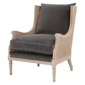 star international furniture stitch & hand churchill velvet club chair in gray