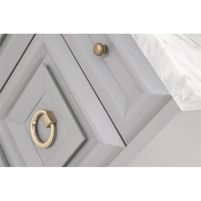 Essentials For Living Traditions Azure Wood Media Chest in Dove Gray