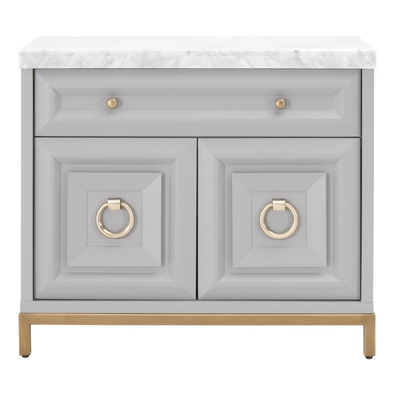 Essentials For Living Traditions Azure Wood Media Chest in Dove Gray