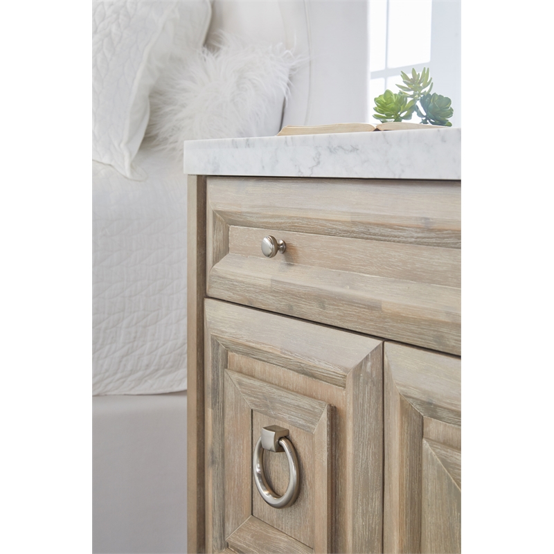 Essentials For Living Traditions Azure Wood Media Chest in Natural Gray
