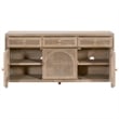 Essentials For Living Bella Antique Cane Wood Media Sideboard in Gray